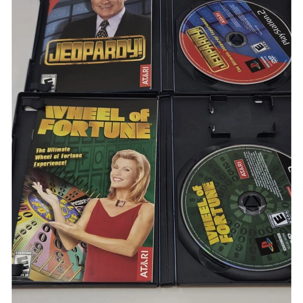 Jeopardy! & Wheel of Fortune PS2 Game Show Bundle Complete Atari 2003